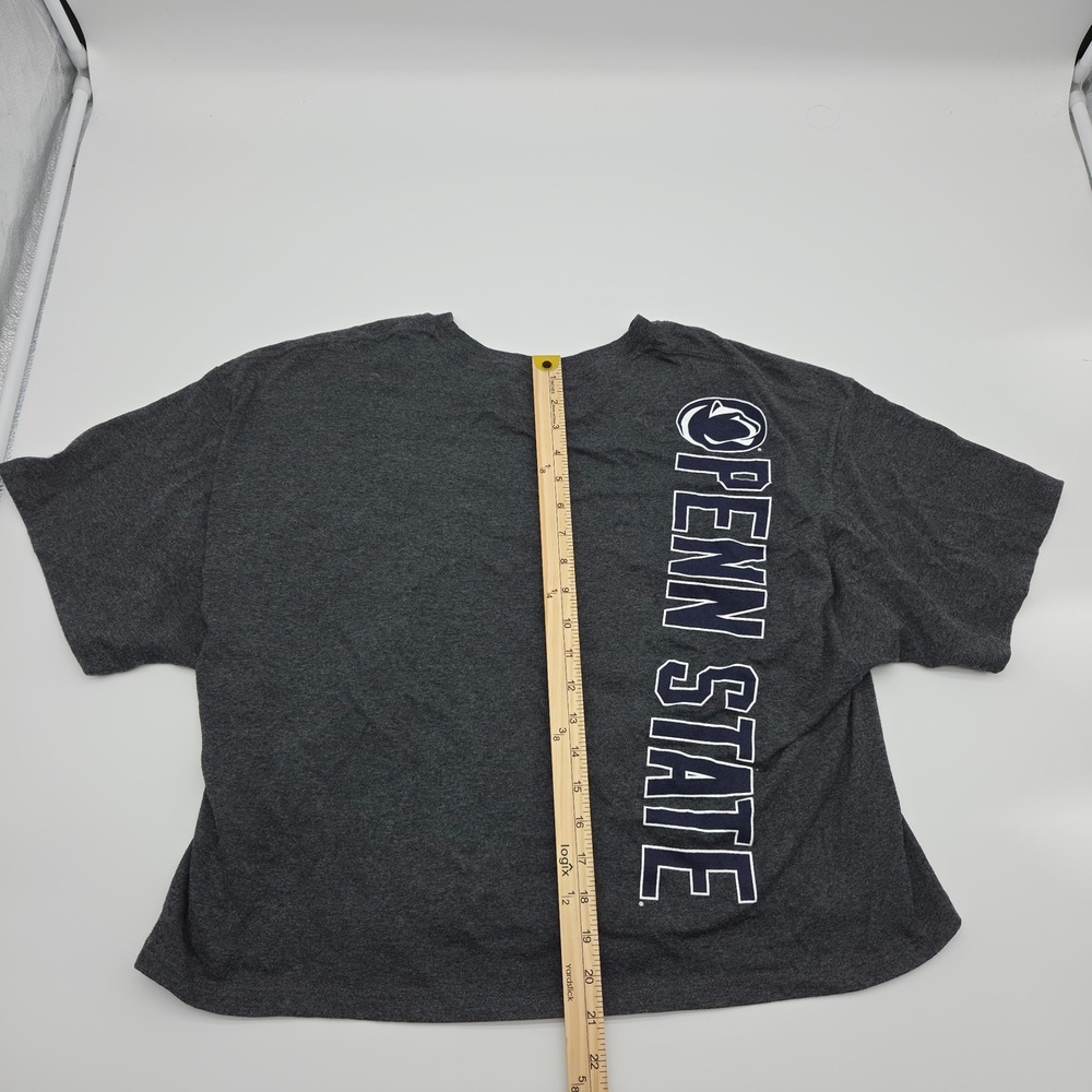 Champion Penn State Nittany Lions Cropped T-Shirt XL Gray Vertical Back‎ Graphic - Picture 4 of 7